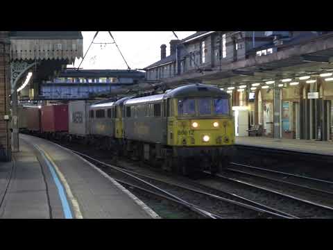 Freightliner 86612 and 86604 Container Train passing Ipswich