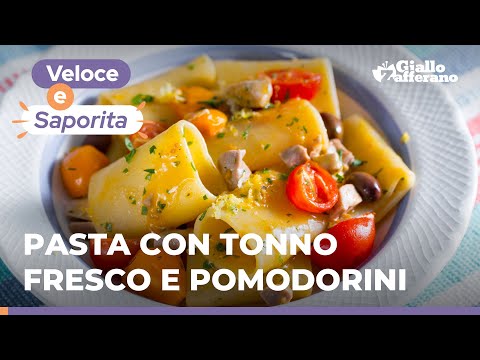 PASTA con TONNO FRESCO e POMODORINI – Un primo piatto di pesce, veloce, gustosissimo e colorato! 🍅🐟