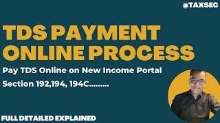 TDS Payment Online Through Income Tax Portal | TDS payment online | How To Do TDS Payment Online.