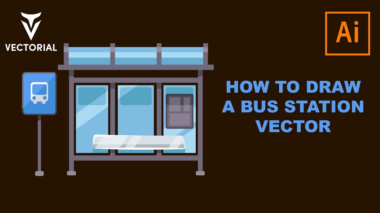 How to Draw a Bus stop vector in ADobe Illustrat