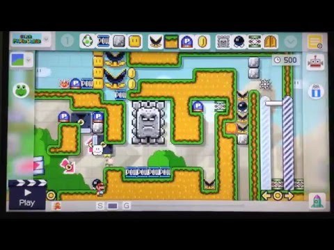 Super Mario Maker: One Screen Puzzle Level - P-Thwomp Peril