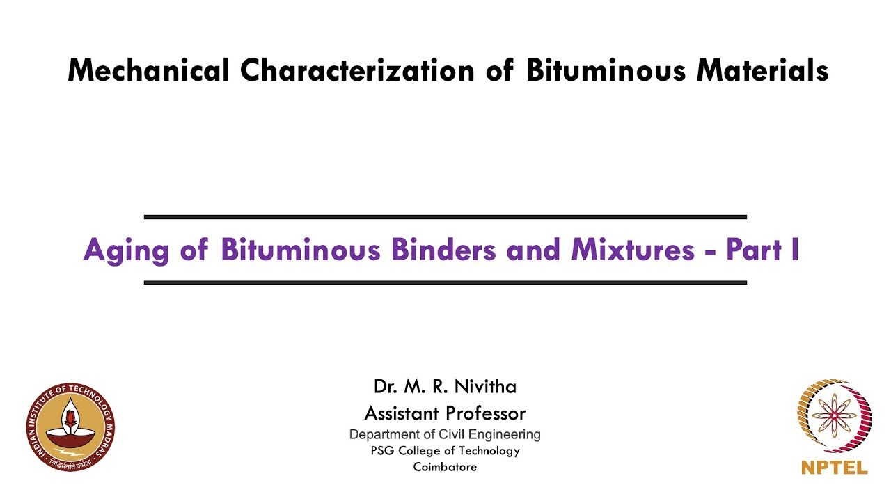 Aging of Bituminous Binders and Mixtures - Part I