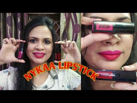 #NYKAA LIPSTICK REVIEW | NYKAA MATTE TO LAST ! LIQUID LIPSTICK | online shopping in india 2018