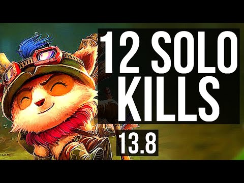 TEEMO vs ILLAOI (TOP) | 12 solo kills, 12/1/4, Legendary | KR Master | 13.8