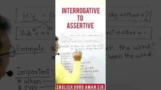 Interrogative to Assertive Shorts Transformation #shorts #englishguruamansir #trending #upboardexam