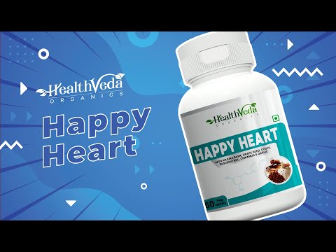Health Veda Organics Happy Heart Supplement for Good Heart Health, 60 Veg Tablets