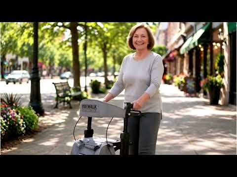 MobiWalk® SIT-RIGHT Rollator Walker with Adjustable Seat & Handles | Indoor & Outdoor Rollator | Extra Wide Padded Backrest | 8” Wheels with Brakes & Parking Lock