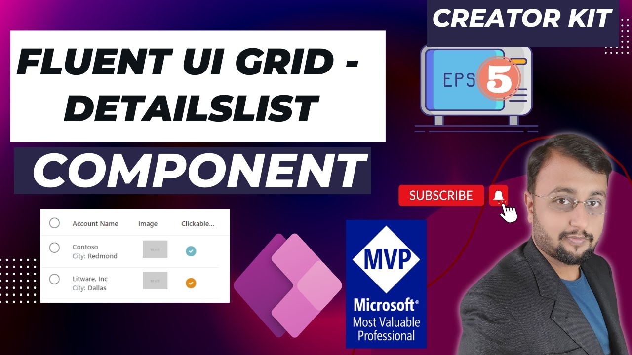Fluent UI Details List Component in Canvas App | Creator Kit - Episode 05