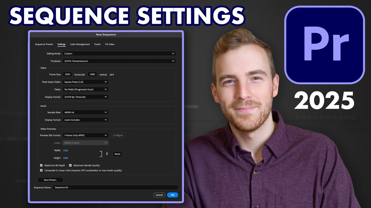 Adobe Premiere Pro Tutorial (2025) - Sequence Settings and Export Settings