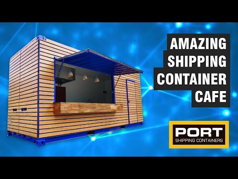 Amazing Shipping Container Cafe with timber facade