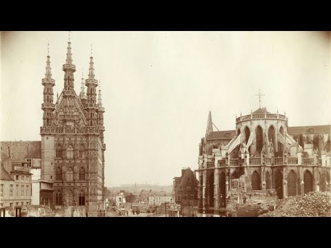 Bélgica, Leuven, Câmara Municipal, construída entre 1448 e 1469, foto histórica, arquitetura avançada