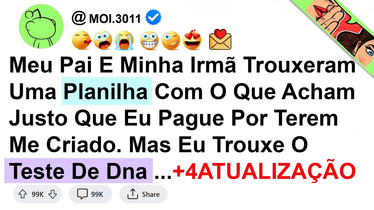 história - Meu Pai E Minha Irmã Trouxeram Uma Planilha Com O Que Acham Justo Que Eu Pague Por ...
