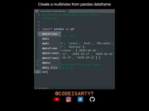 Create A Multiindex From Pandas Dataframe In Python Python Data Science Python Coding Tutorial