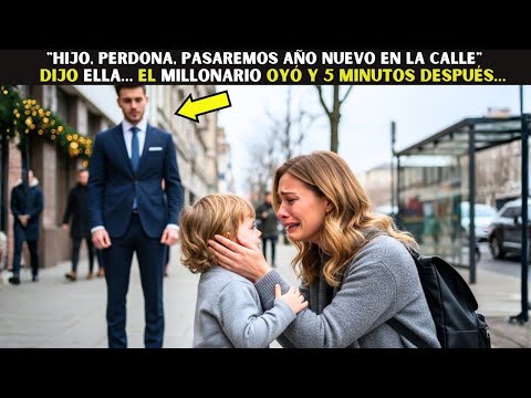 "Nos echaron hijo, no tenemos Año Nuevo" — dijo llorando… el Millonario que pasaba se detuvo y…