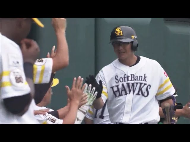 【ファーム】ホークス・江川 完璧に捉えた打球はレフトへの2ランホームランに!! 2018/9/17 H-C(ファーム)