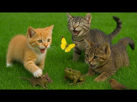 Kittens Playing with Puppies, Rabbits & Cows – Relaxing Cat Sounds 4K