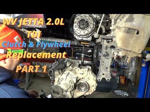 How To Replace a Clutch Kit and Flywheel On a VW Jetta TDI / Manual Transmission Removal PART 1
