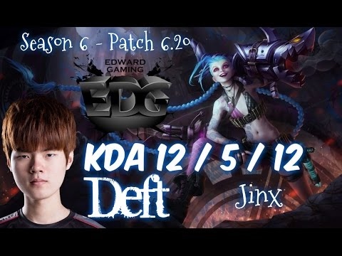 EDG Deft JINX vs EZREAL ADC - Patch 6.20 NA Ranked | League of Legends
