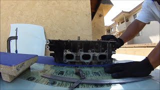 HOW TO RESURFACE A WARPED CYLINDER HEAD AT HOME WITH SAND PAPER