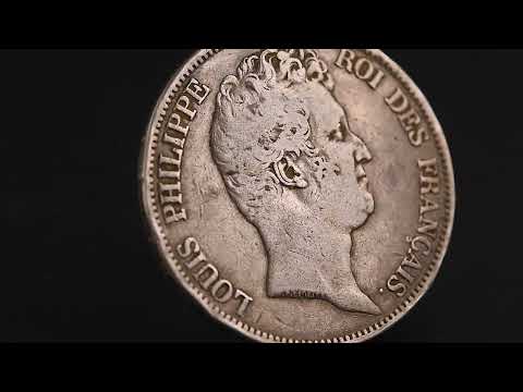 Moneta, Francia, Louis-Philippe, 5 Francs, 1830, Paris, MB+, Argento