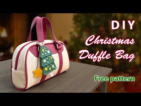 (ASMR) DIY Christmas Mini Duffle Bag - Free Pattern and Tutorial by Miko Craft