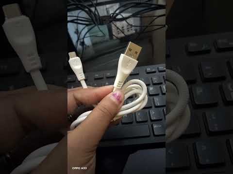 White micro usb to usb 1.5 amp charging cable, cable size: 1...