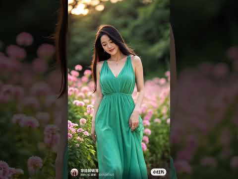 Green Sheer Gown Glows in Jeju Garden! 🌅 #OOTD