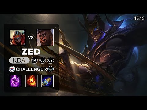 ZED99 Zed vs K'Sante Mid - KR Challenger - Patch 13.13 Season 13