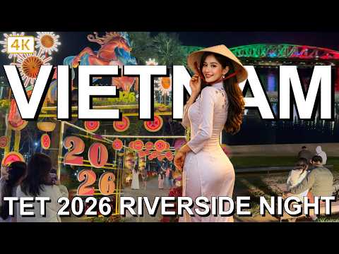 Vietnam Tet 2026 🇻🇳 Hue City Riverside Night Festival Walk (4K)