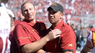 Iowa State&#39;s Matt Campbell Addresses Team After Upset Win | Stadium