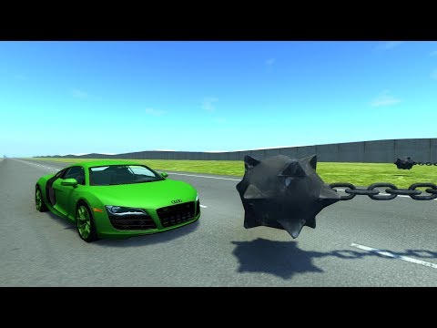 Giant Spinner with Wrecking Balls vs Cars #3 - BeamNG drive