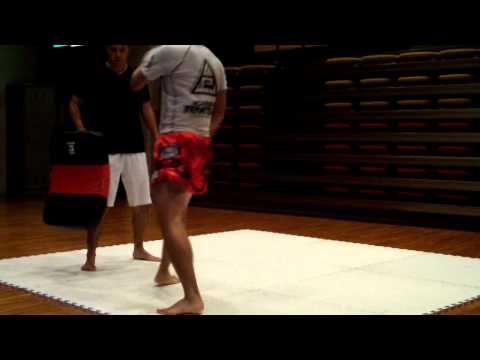 ローキックミットの持ち方 キックミット2個がポイント