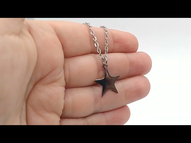 Vídeo relacionado con Feilok Collar de cadena de acero inoxidable con colgante de Estrella que cambia de color, collar de temperatura para mujer, Acero inoxidable