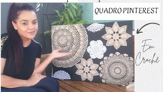 COMO FAZER UM QUADRO DE CROCHÊ PARA PAREDE IGUAL DO PINTEREST | PASSO A PASSO