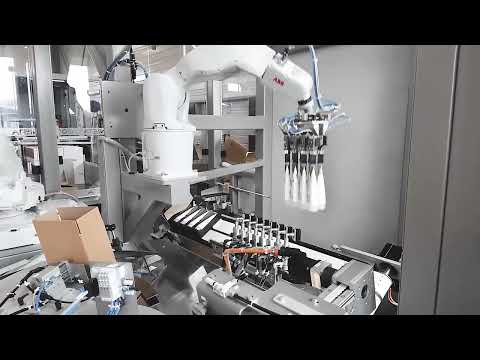 Tube case packing - Flexible Robotic fully automated System - Case Packer for tubes