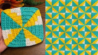 Easy Crochet, Stunning Results! Pinwheel Square Tutorial 