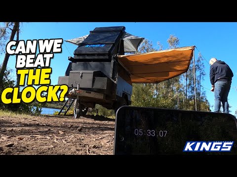 CAMPER TRAILER v THE CLOCK! Kings MT1 EPIC SETUP in well under 10min - PROVEN!