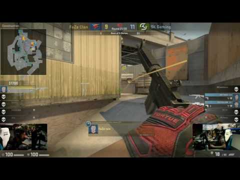 IEM Sydney 2017 - FaZe Rain 1 vs 3 SK Gaming Clutch - Smart CS: GO Smoke Play