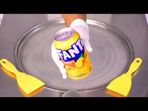 ASMR | How to Make Fanta Pineapple - Ice Cream Rolls | Satisfying & Delicious (no talking)