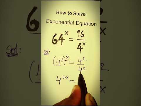A Nice Exponential Equation - How to Solve Exponential Equation (64^x=16/4^x)/Find the Value of X?