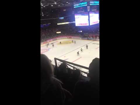Färjestad gör mål mot Brynäs, jubileumsmatchen.
