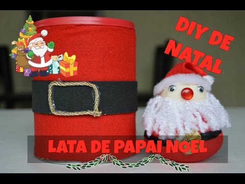 DIY de Natal 9 - Lata de Papai Noel Reciclada
