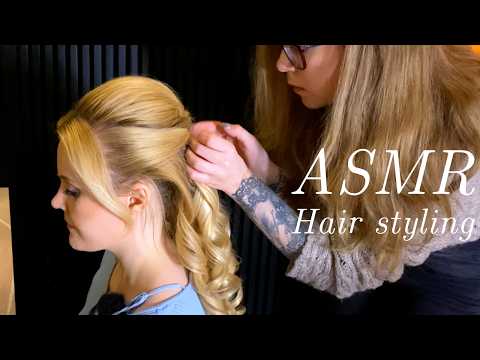 Hair Styling ASMR - Perfectionist hair stylist does my hair (Unintentional ASMR, real person ASMR)
