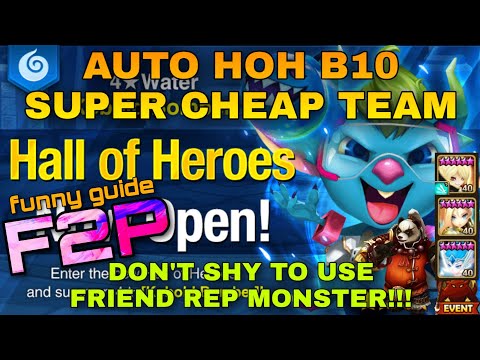 HALL OF HEROES / HOH B10 MALAKA WATER KOBOLD BOMBER AUTO TEAM SUMMONERS WAR SW