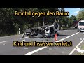 Schwerer Unfall Auf Der B100 Mit RTH Kind Und Insassen Nach Frontalzusammenstoß Verletzt