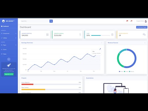 SB Admin 2 HTML to PHP Integration Part 1_Theme Download, Head and Navbar Segregation.