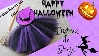 Como hacer disfraz Halloween de bruja para niña con un tutu sin coser / MISS MUNDO ROSA