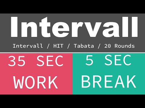 BEST SPORT INTERVAL TIMER - 35 sec Exercise / 5 sec Break / 20 Rounds / GYM TABATA HIT - TIMER