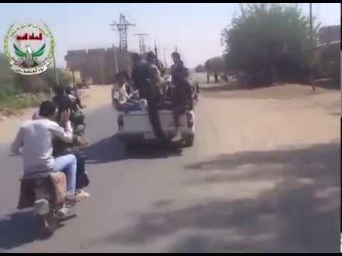 فرحة لواء المعتصم بالله بتحرير الأمن العسكري في مدينة العشارة في ريف دير الزور