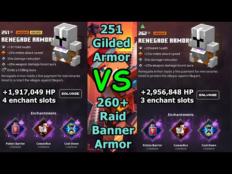 Is 260+ Power Raid Reward Armor Worth it Over 251 Power Gilded Armor? - Minecraft Dungeons